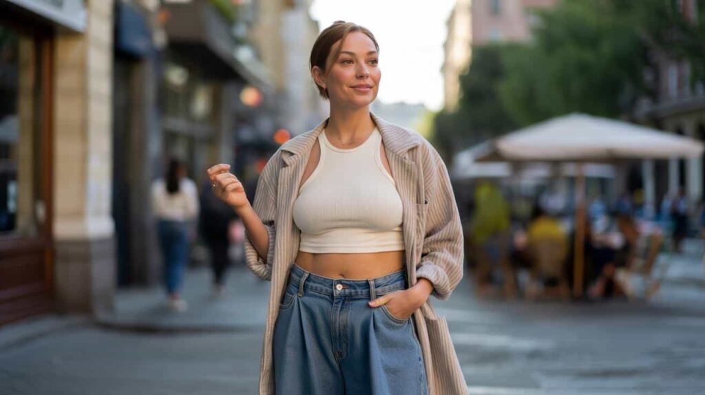 Crop-Top trotz Bauch