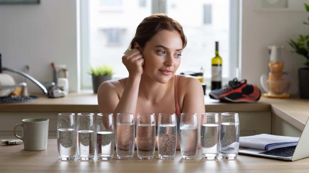 Eine Woche lang 8 Gläser Wasser